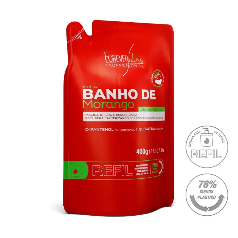 FOREVER LISS BANHO DE MORANGO REFIL 400ML - Imagem 2