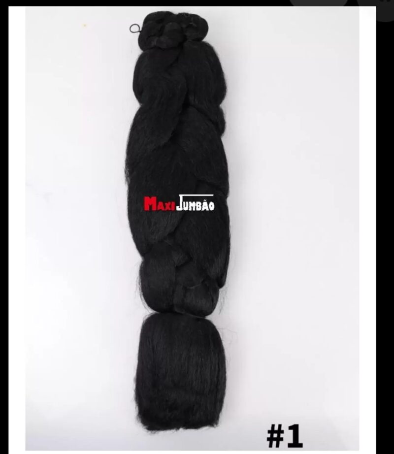 CABELO MAXI JUMBAO FIBRA SINTETICA 400G COR PRETO - Imagem 4
