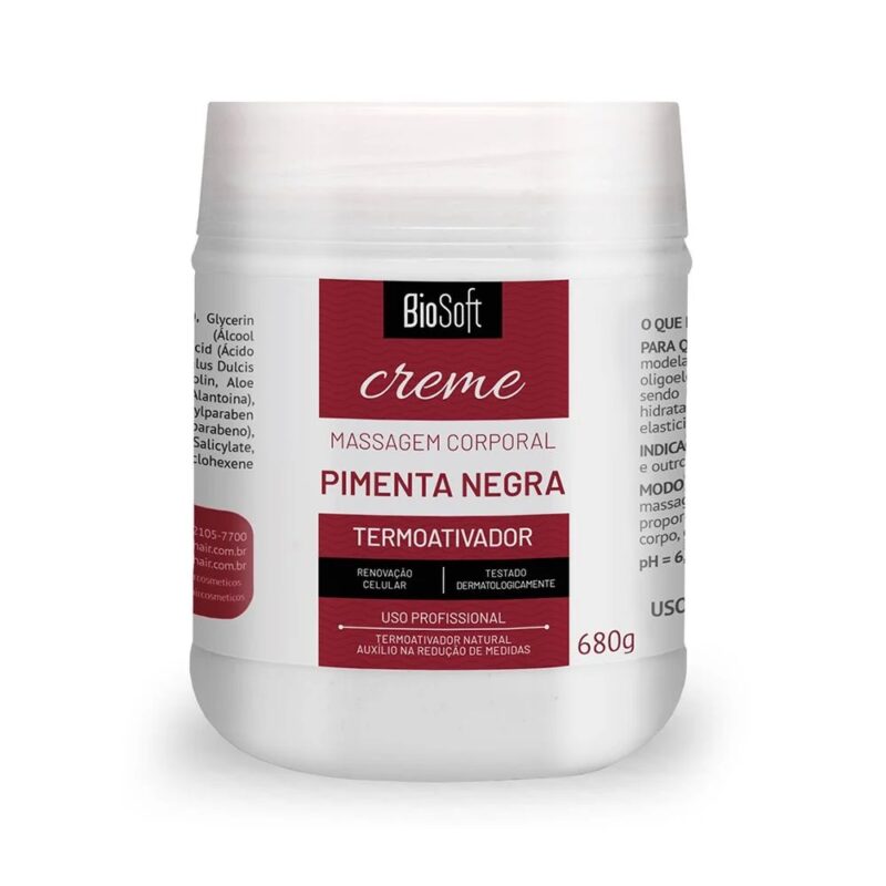 CREME MASSAGEM BIO SOFT PIMENTA NEGRA 680G