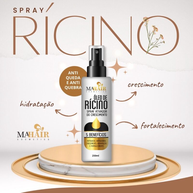 SPRAY  ATIVADOR DE CRESCIMENTO OLEO DE RICINO 250ML MAHAIR - Imagem 2